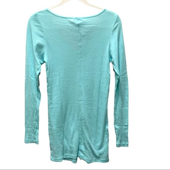 LA Made women’s dress top tunic long sleeve turquoise blue knit size small - Picture 3 of 12